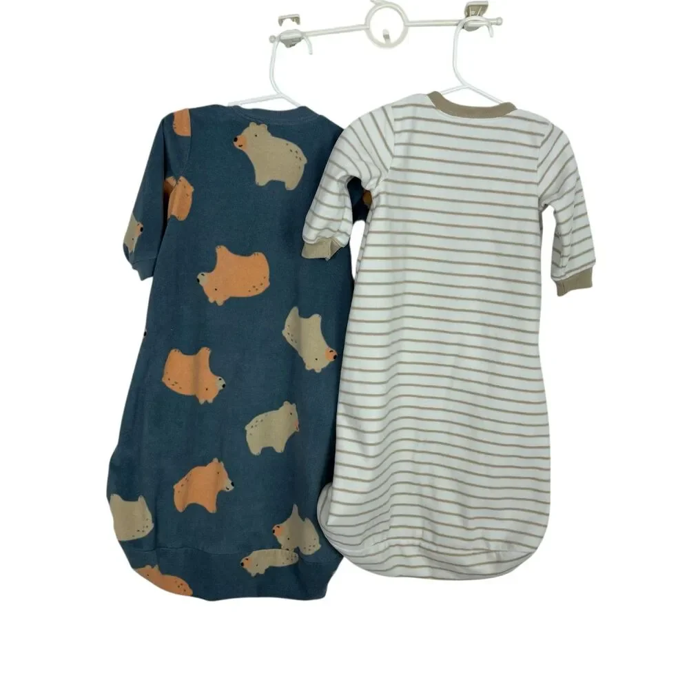 Set of 2 Carter’s Long Sleeve Fleece Sleepsacks Baby Size 6-9 Months Bear Sheep